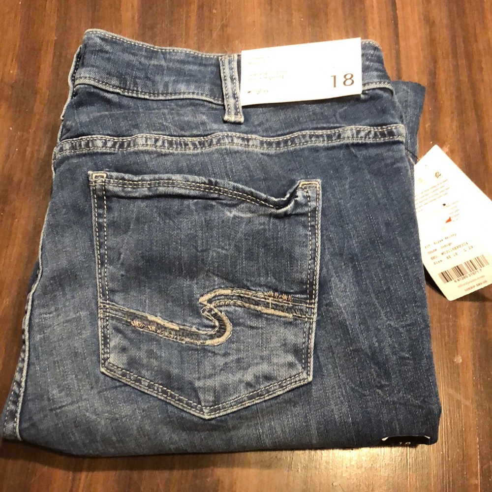 Plus size silver jeans